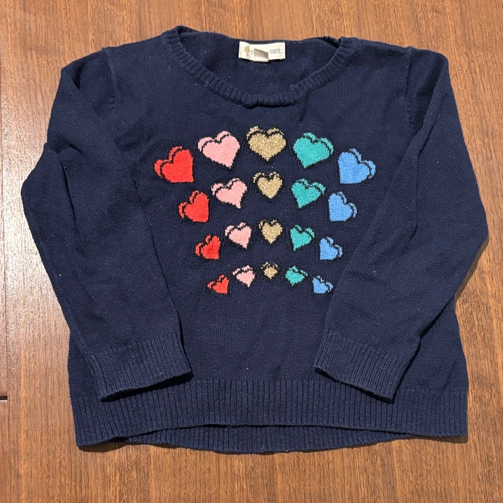 Tucker & Tate Navy Sweater with Colorful Heart Design